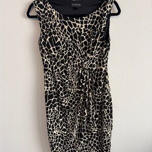 Enfocus Studio Black and Tan Animal Print Dress